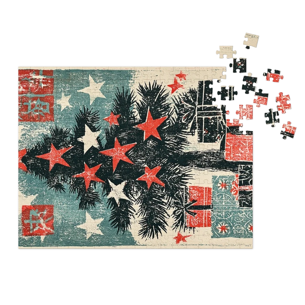 Linocut Christmas Tree