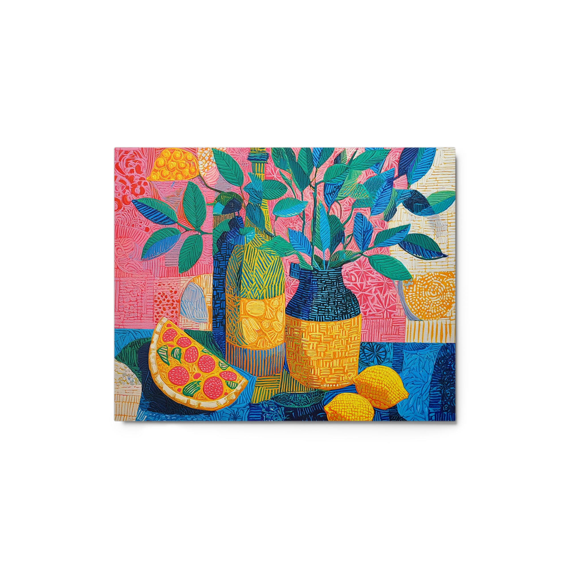 Vibrant Lemons and Vase
