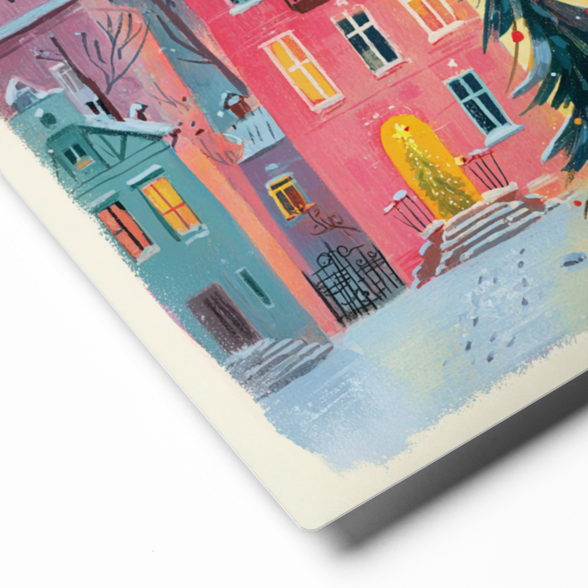 Festive Snowy Town | Art Print