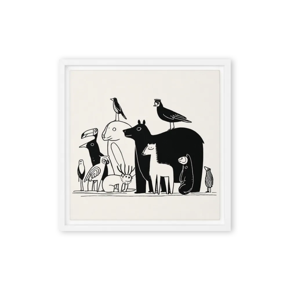 The Forest Gathering 
 Poster with Red oak Frame | 16″x 16″