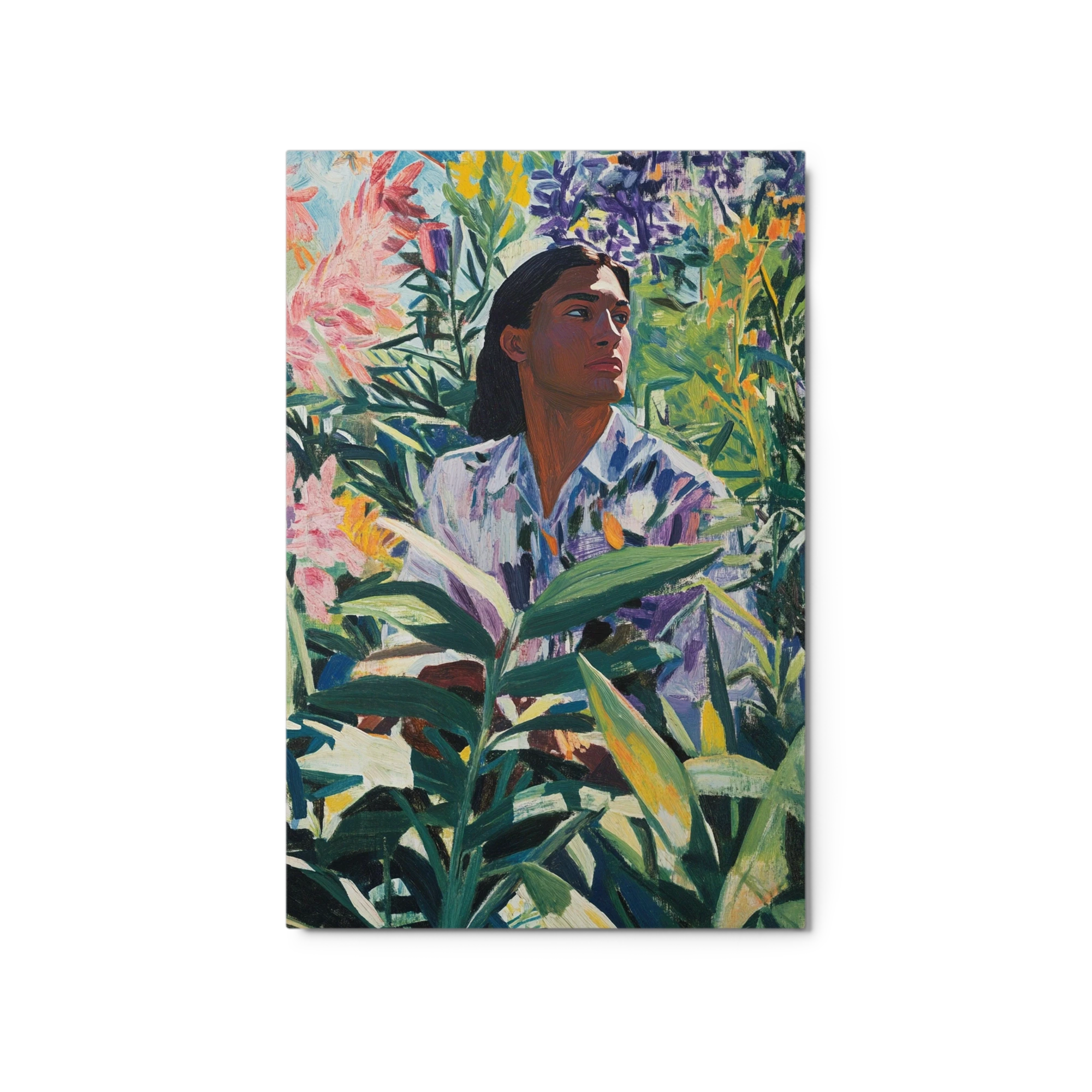 Woman in a Floral Setting
