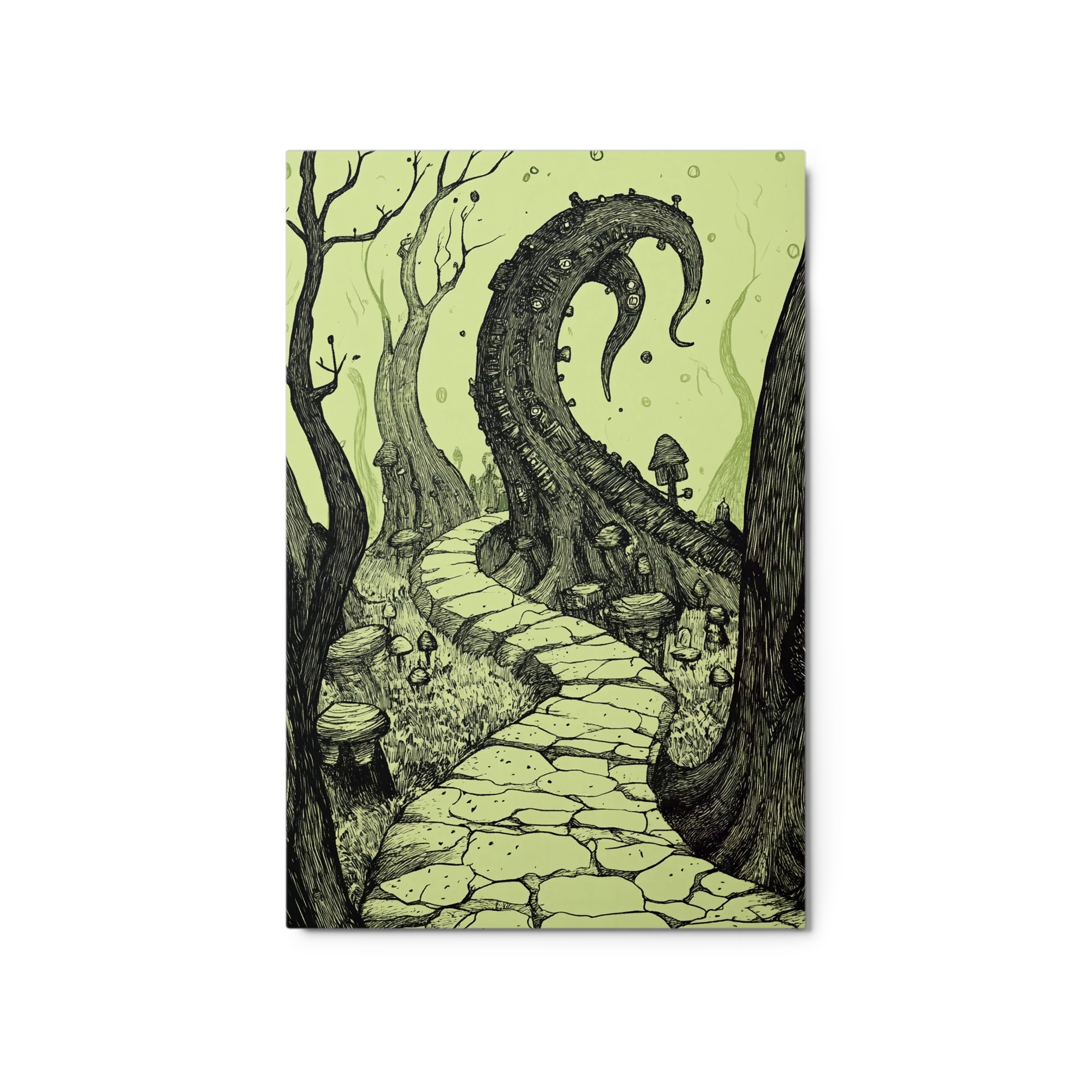 Surreal Fantastical Landscape Ink Drawing