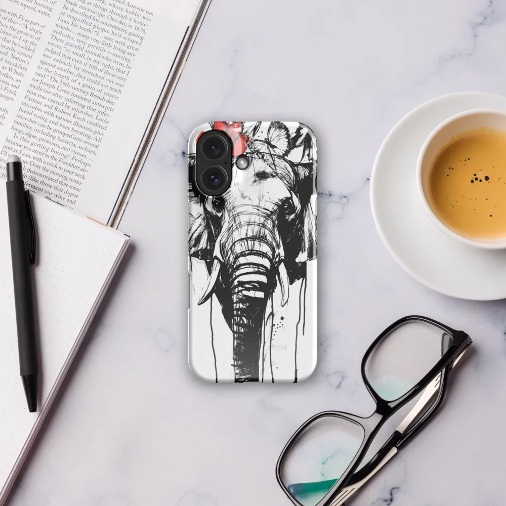 Elephant with Crimson Flower 
 iPhone 16 Pro | Tough Case