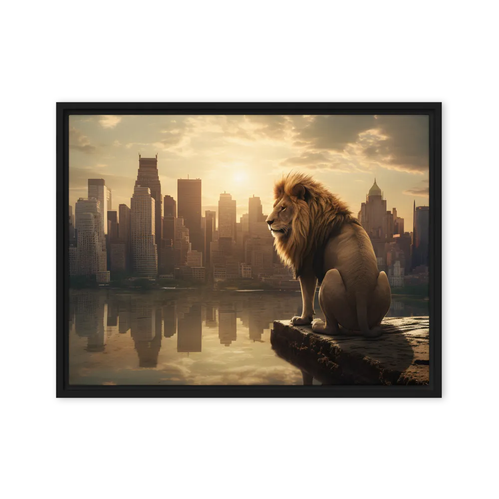 The Lion's Gaze Over the Urban Symphony