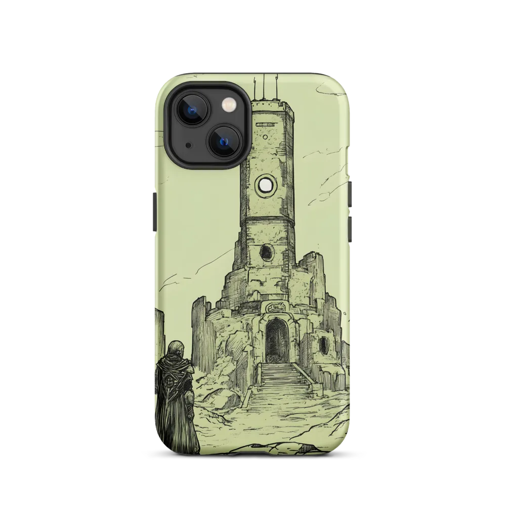 Mysterious Tower in Barren Landscape | Phone Case