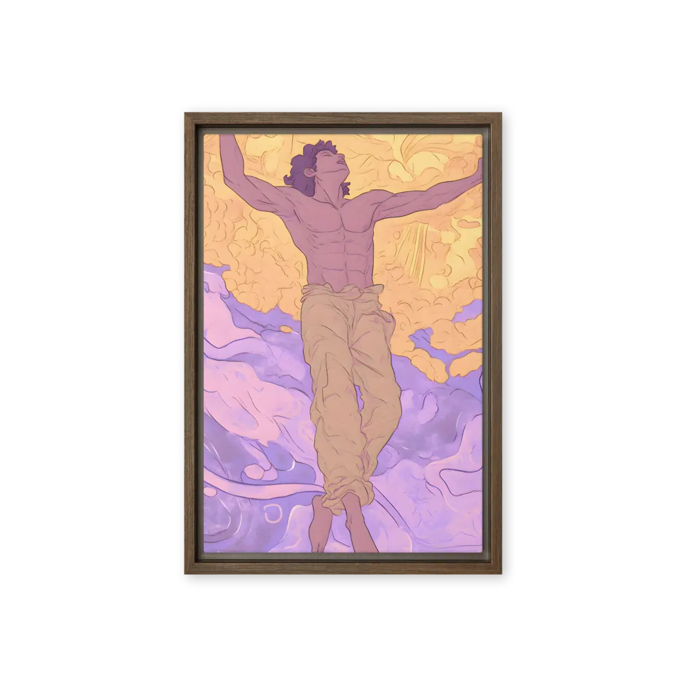 Ascension in Purple and Gold 
 Canvas with White Frame
