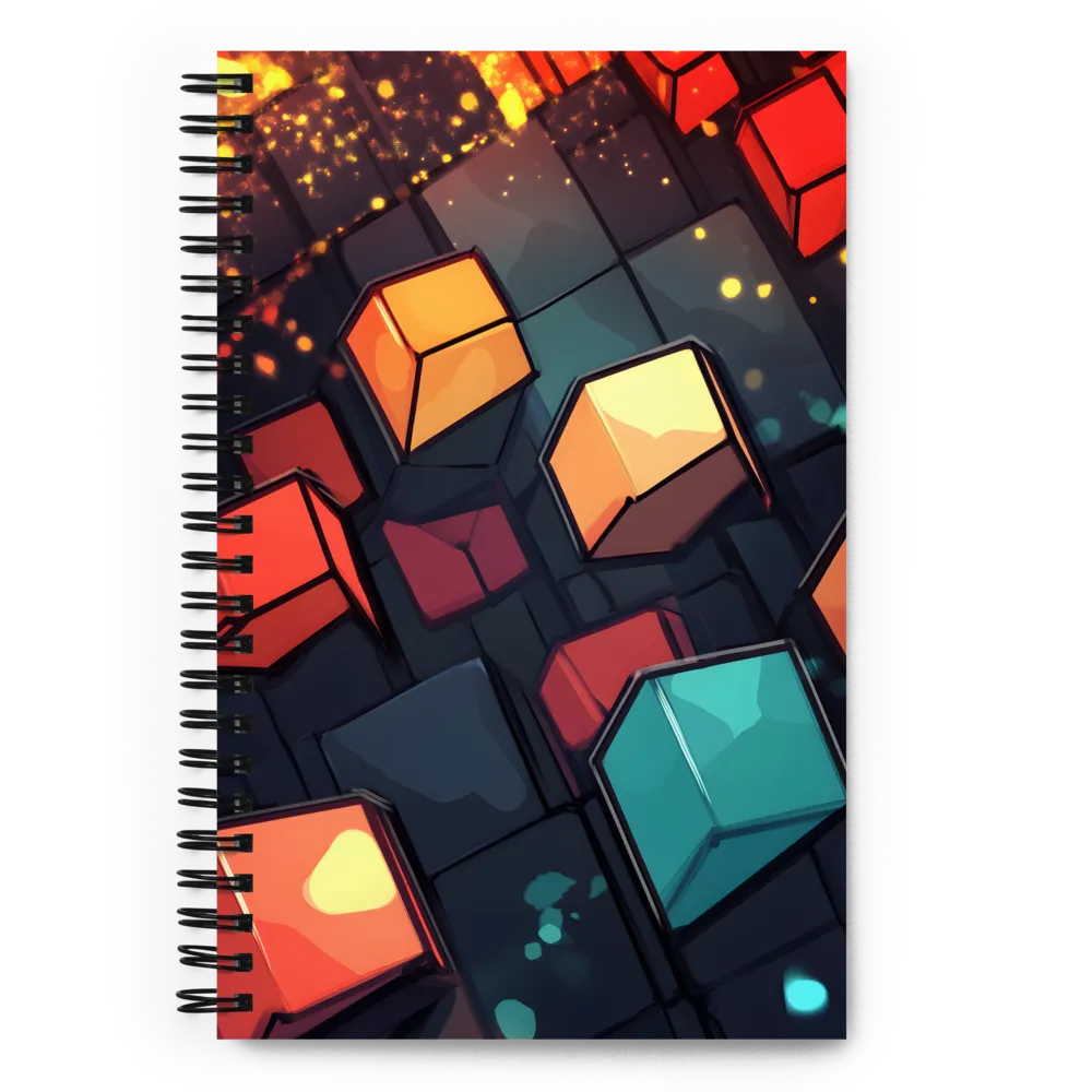 Abstract Geometric Cubes 
 Spiral Notebook | 140 pages