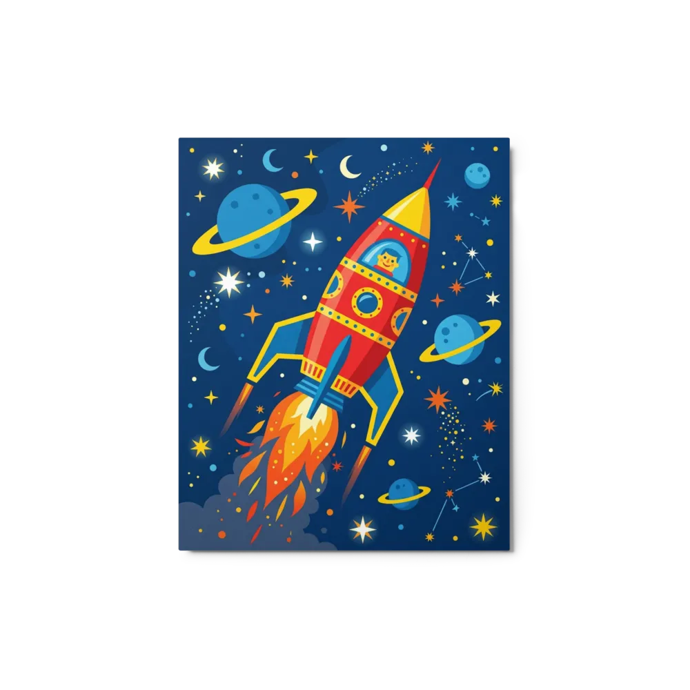 Retro Space Voyage 
 Canvas | 18″x 24″