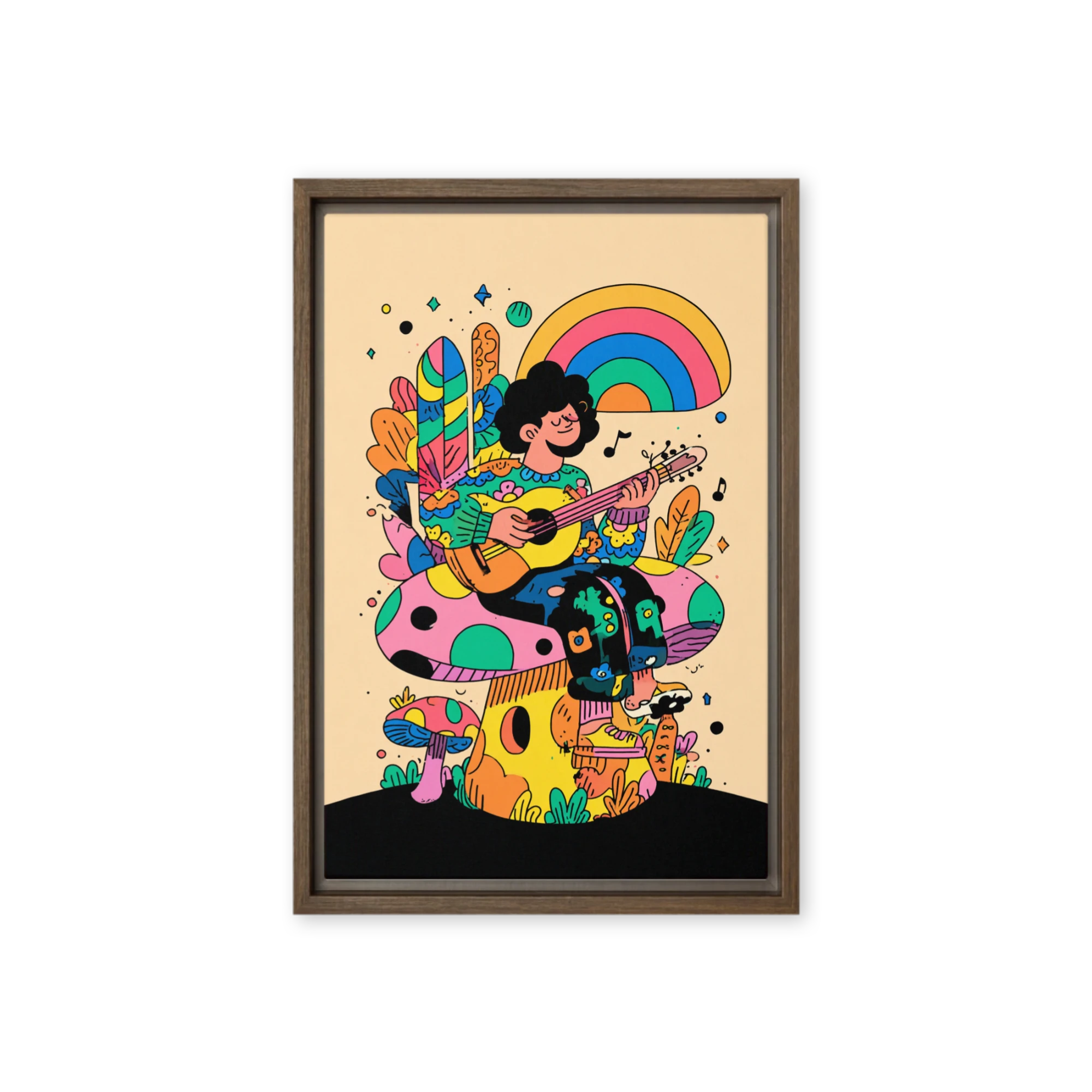 Psychedelic Mushroom Guitarist | Art Print