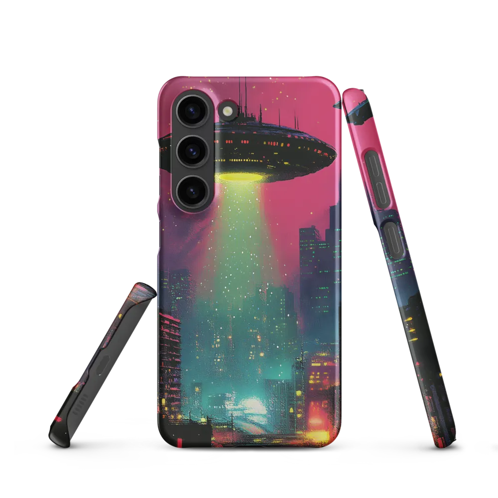 Futuristic Cityscape with Alien Spaceship | Phone Case