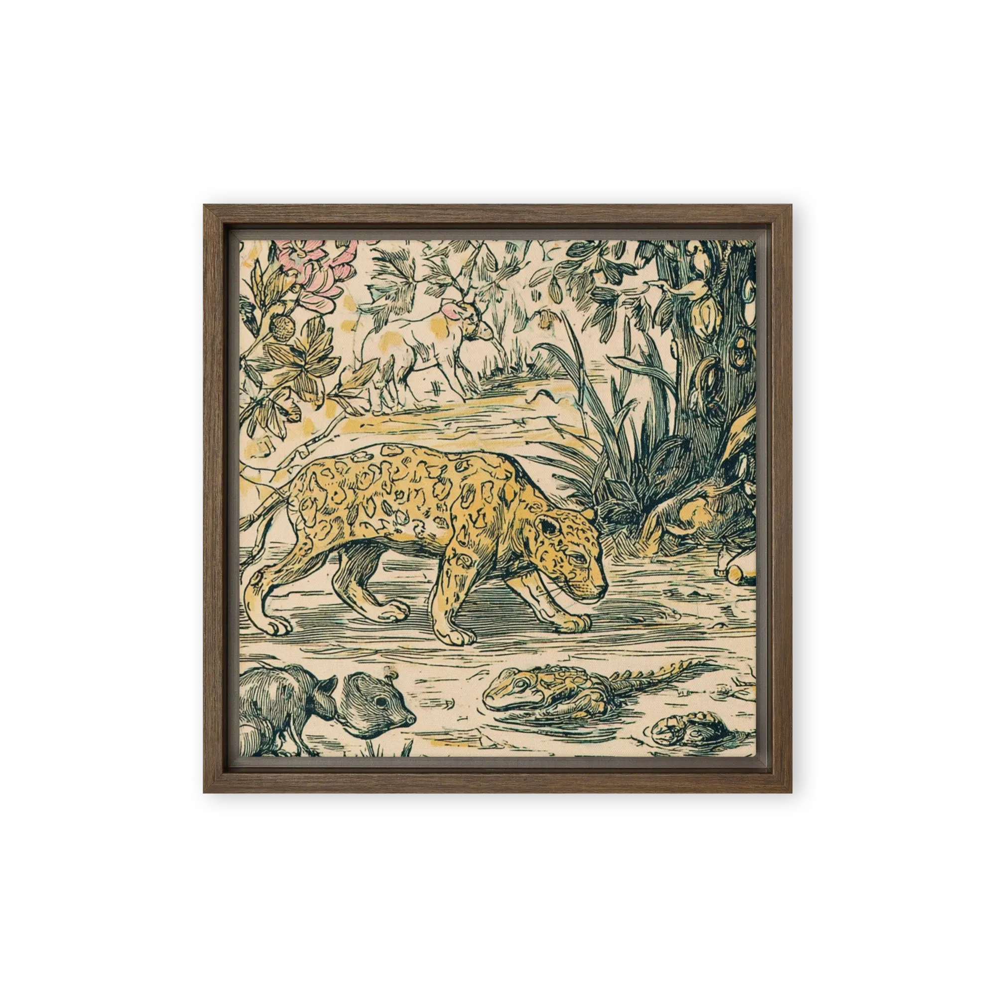 The Leopard's Path 
 Poster with Black Frame | 12″x 12″