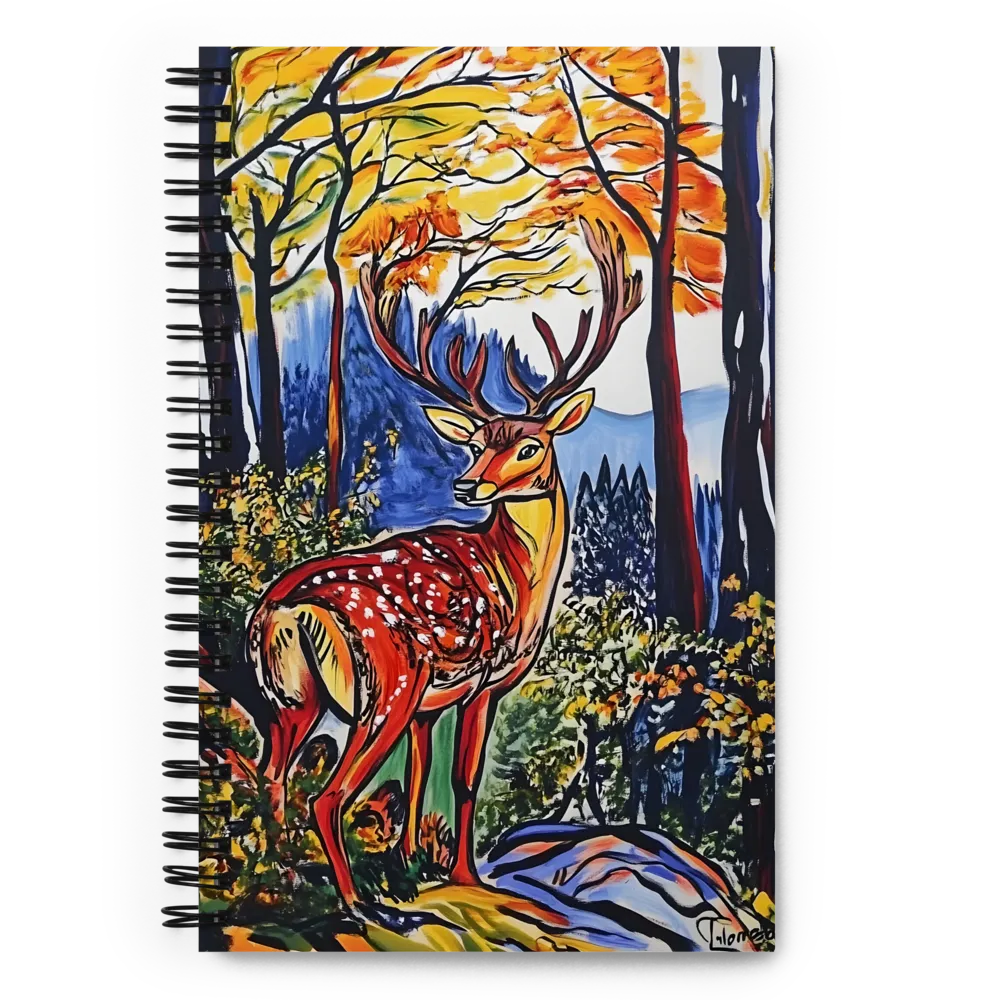 Autumn Stag in Forest 
 Spiral Notebook | 140 pages