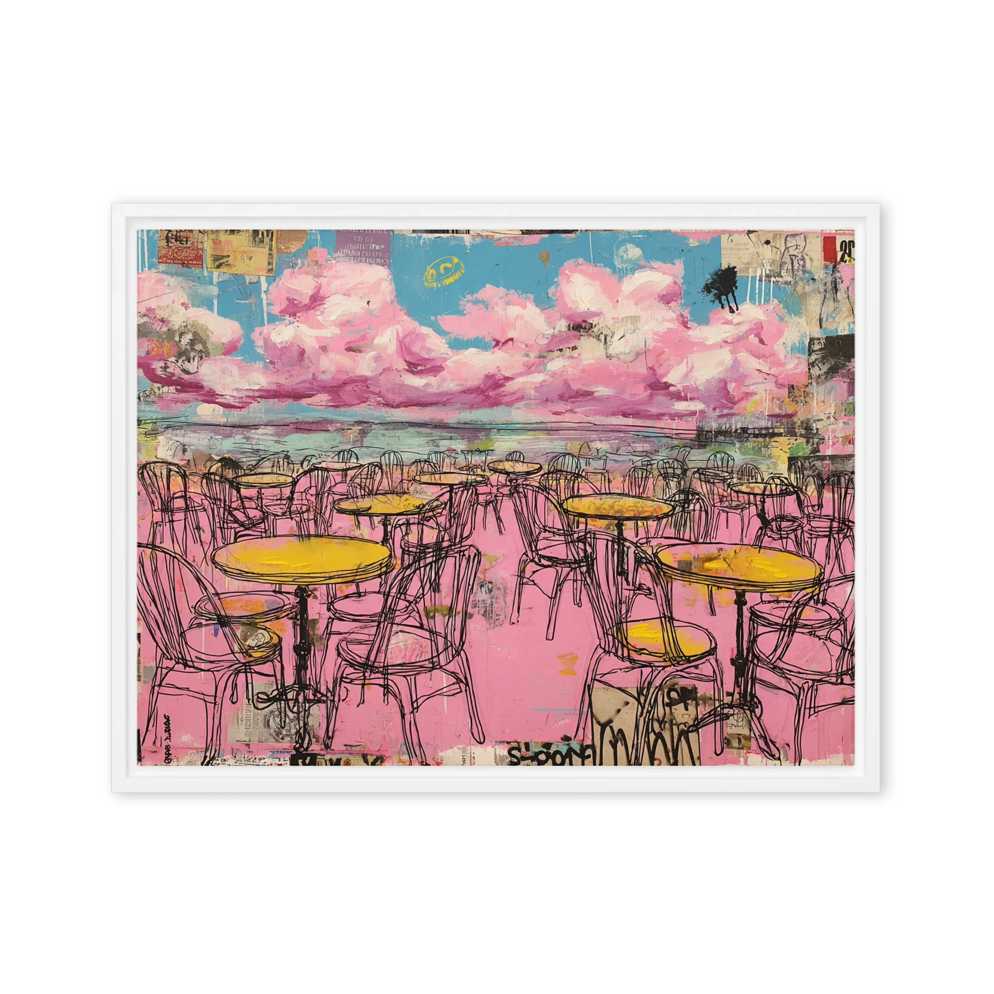 Coastal Terrace in Pink | Art Print