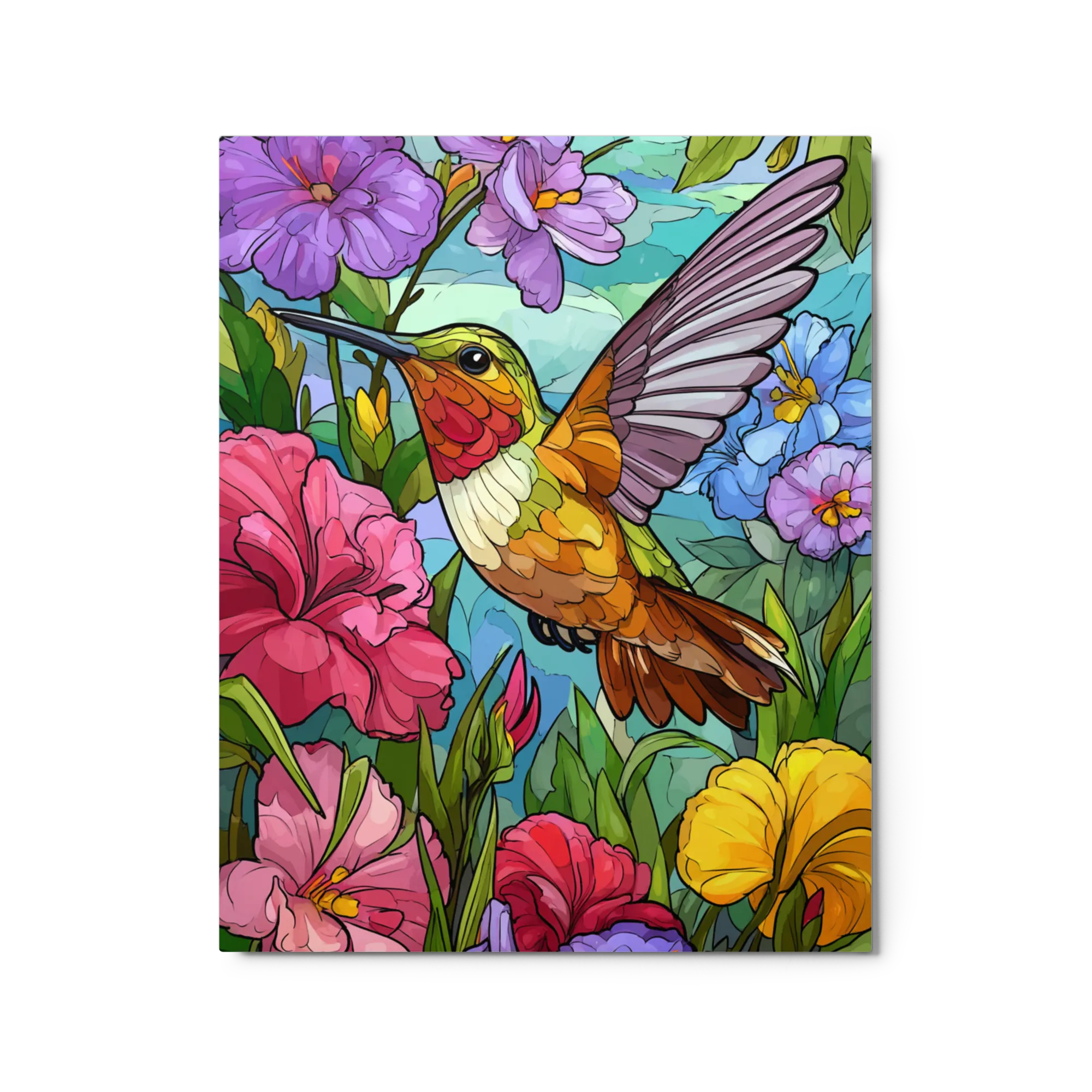Flight of the Hummingbird 
 Canvas with White Frame