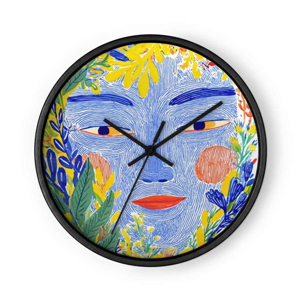 Flora in Blue | Wall Clock
