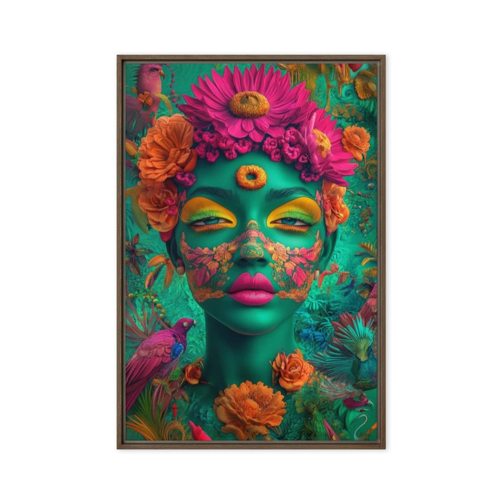 Surreal Portrait of a Woman with Flowers