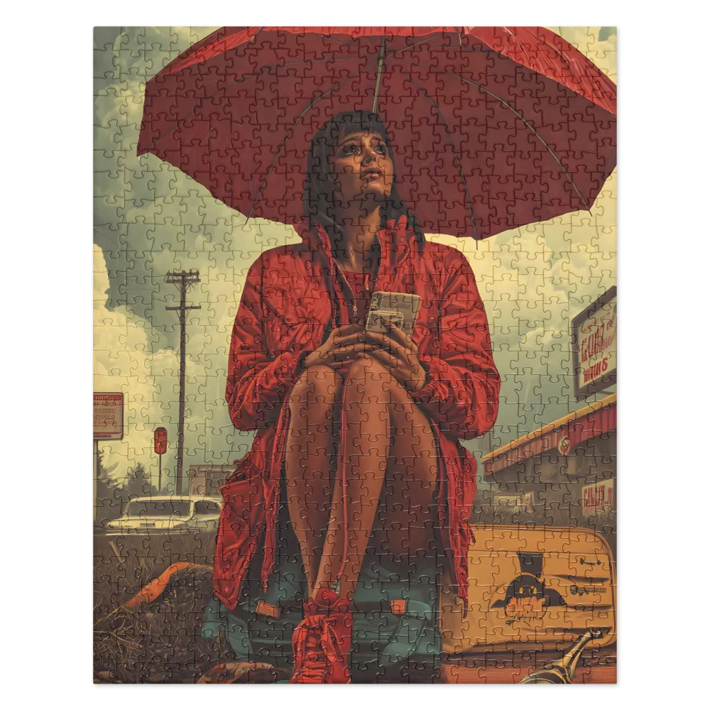 The Waiting Traveler 
 Jigsaw Puzzle in Tin Box