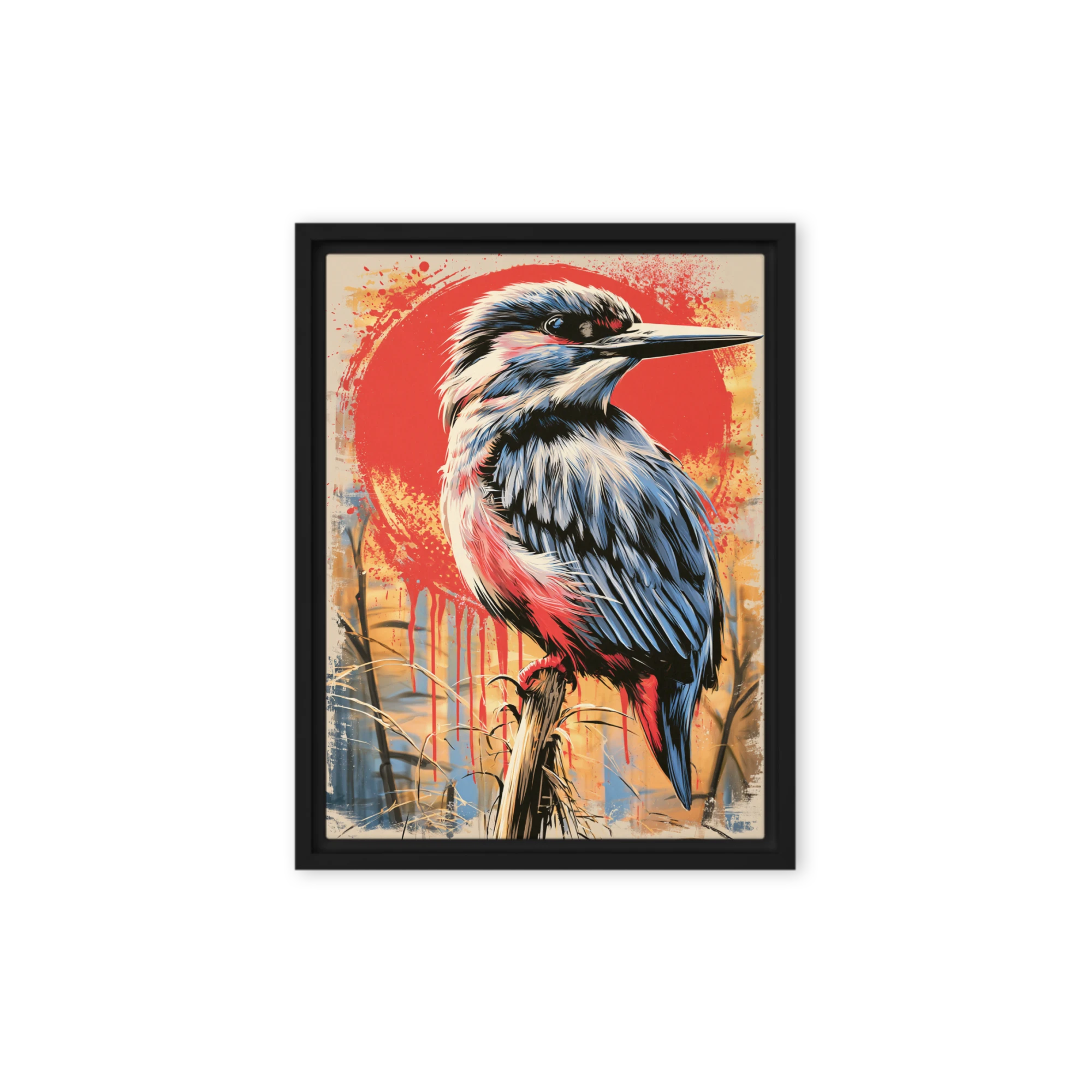 The Red Sun Kingfisher | Art Print
