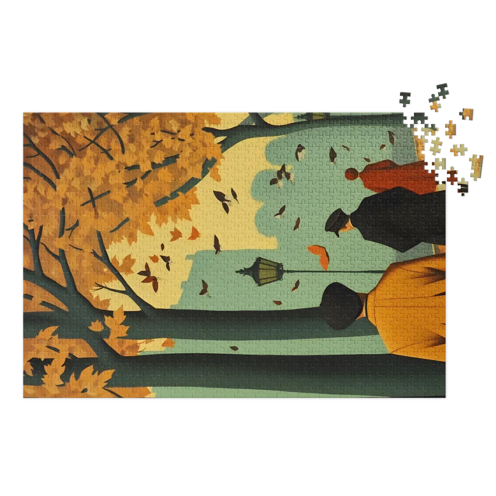 Autumn Landscape with Figures | Jigsaw Puzzle (252/520 pieces)
