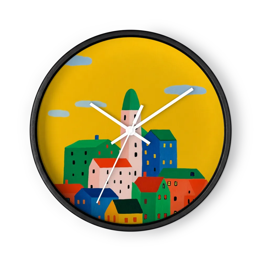 Yellow Sky Village | Wall Clock