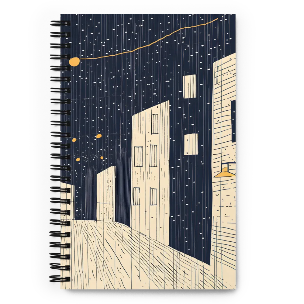 Rainy Cityscape Glow 
 Spiral Notebook | 140 pages