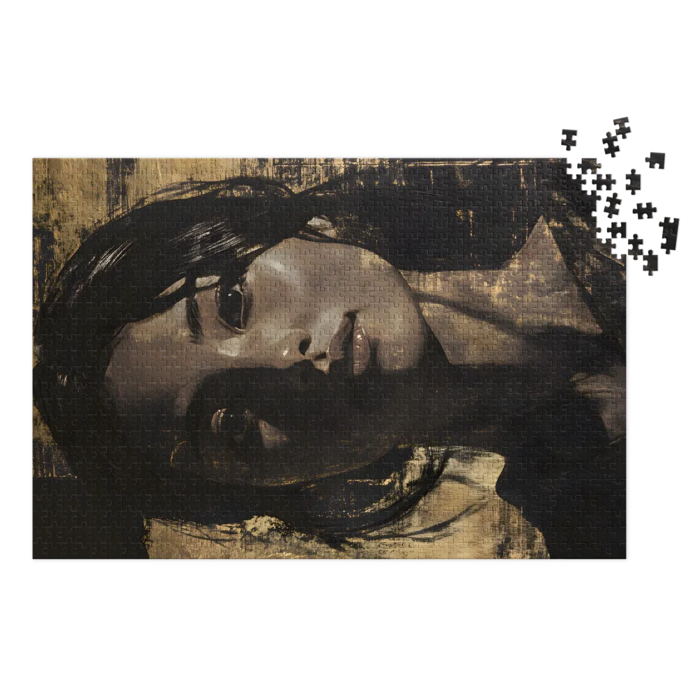 Gilded Shadow Portrait 
 Jigsaw Puzzle in Tin Box