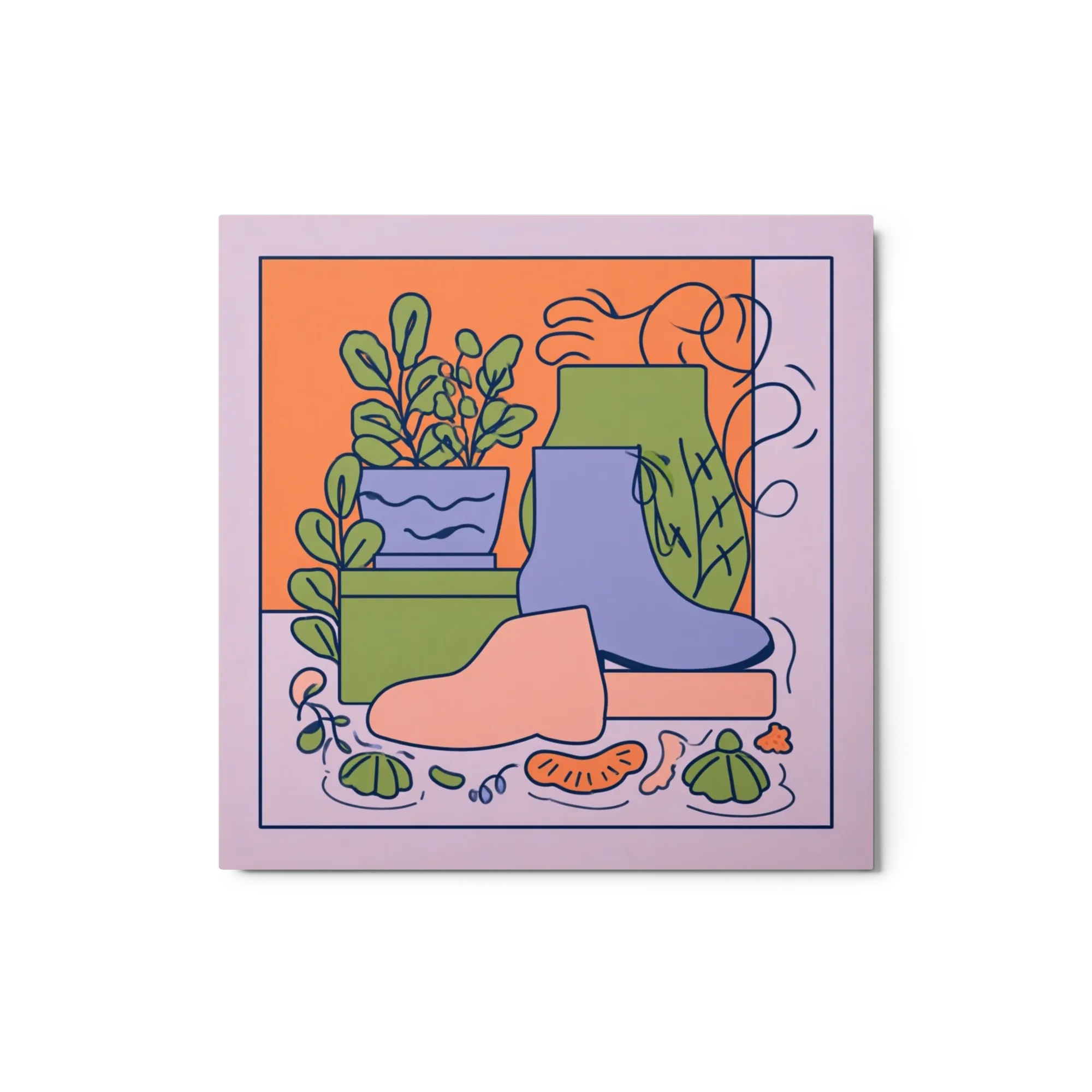 Botanical Still Life with Boots