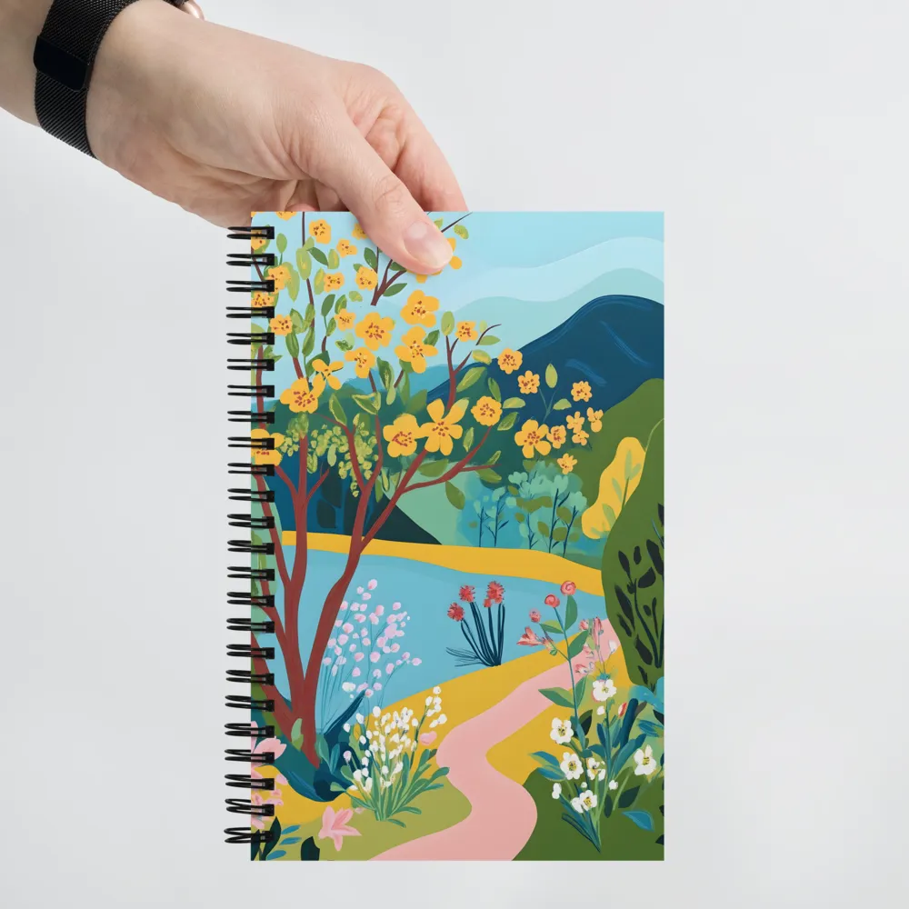 Sunny Path Through Blooming Gardens 
 Spiral Notebook | 140 pages