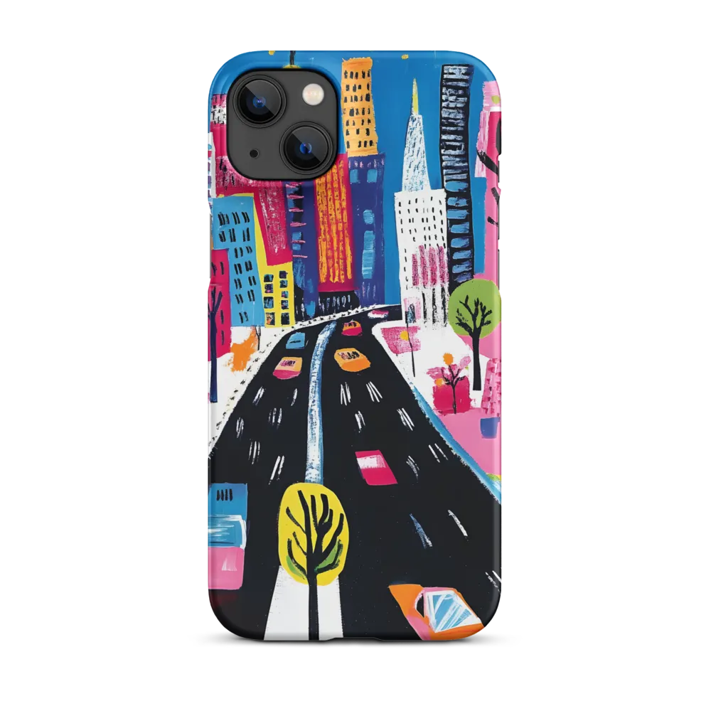 Colorful Cityscape with Road | Phone Case