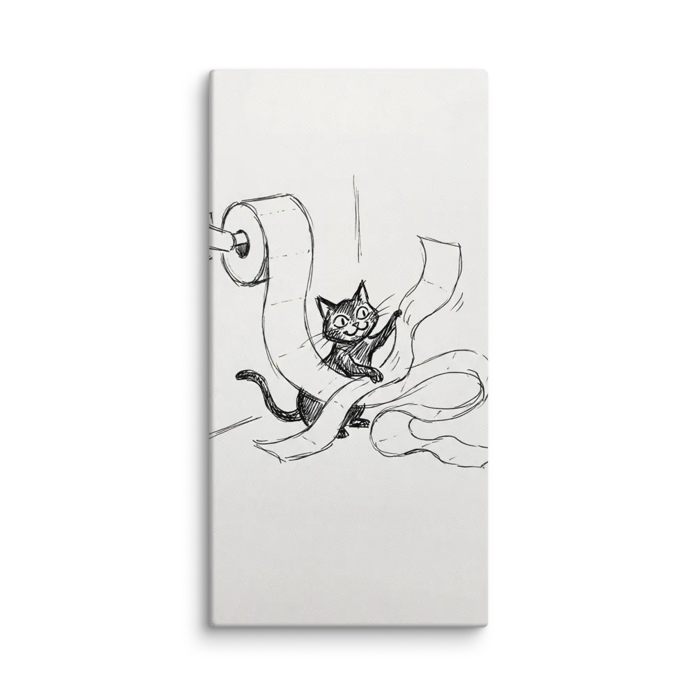 Mischievous Cat's Prank 
 Canvas | 12″x 24″