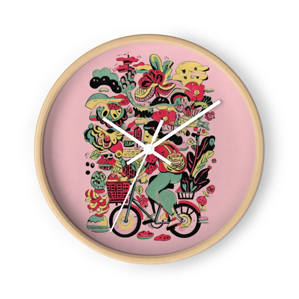Botanical Bike Ride | Wall Clock