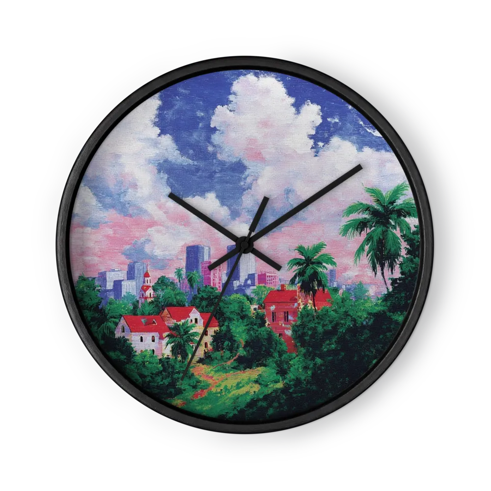 Tropical Skyline Horizon | Wall Clock