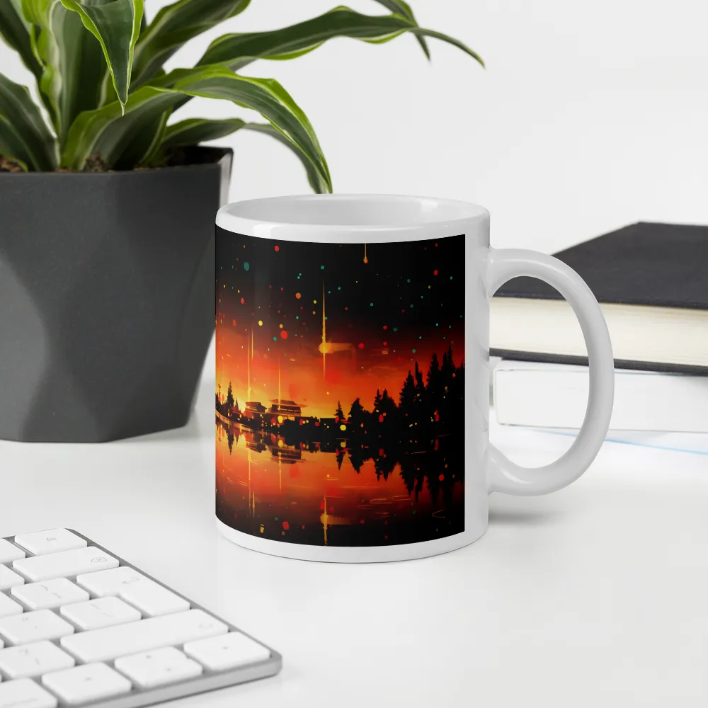 Pagoda Reflections at Dusk 
 Mug with Red inside | 15 oz