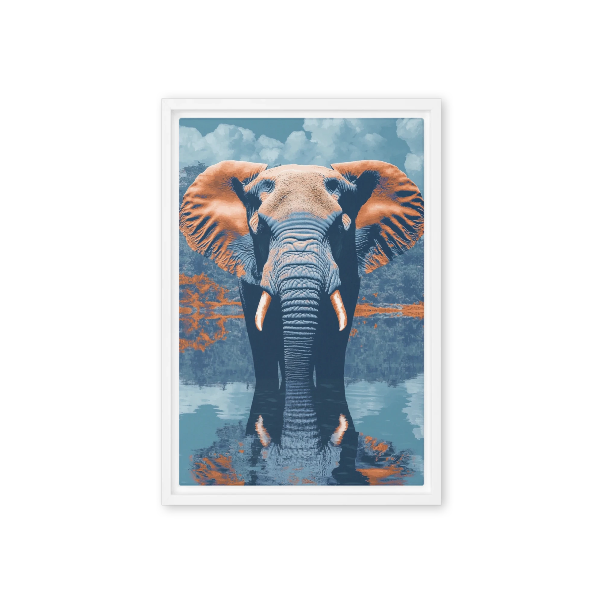 Elephant's Blue Reflection | Art Print