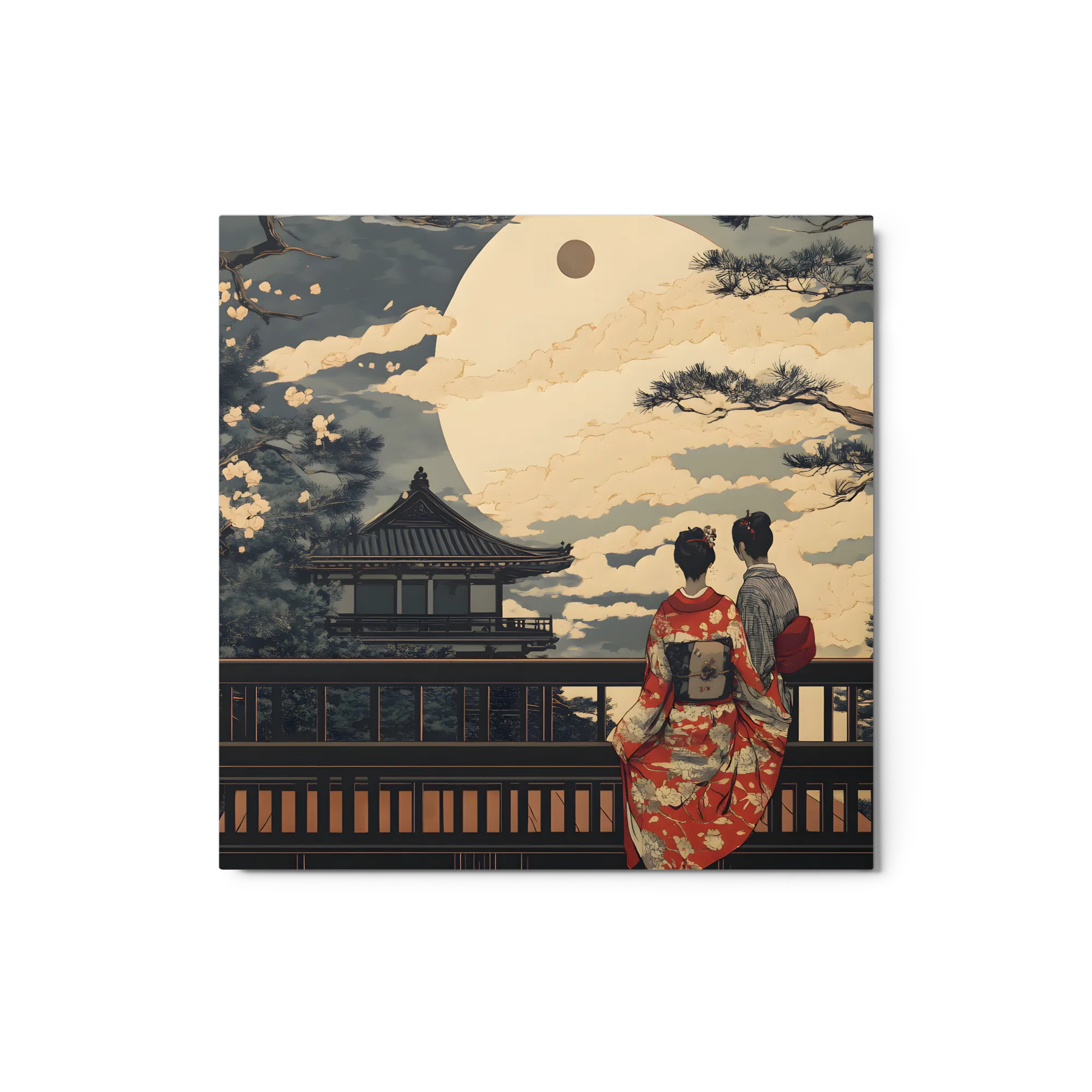 Moonlit Pagoda Embrace
