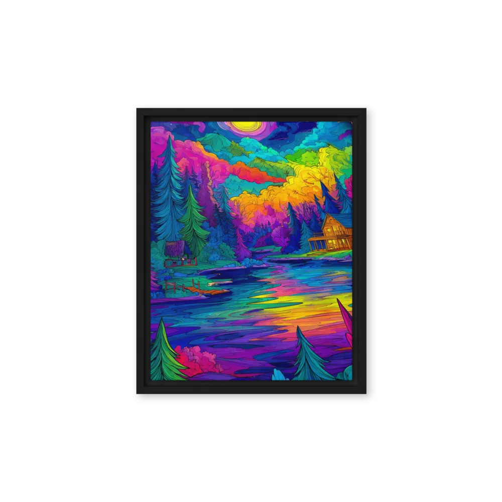 Neon Forest Haven 
 Canvas | 10″x 10″