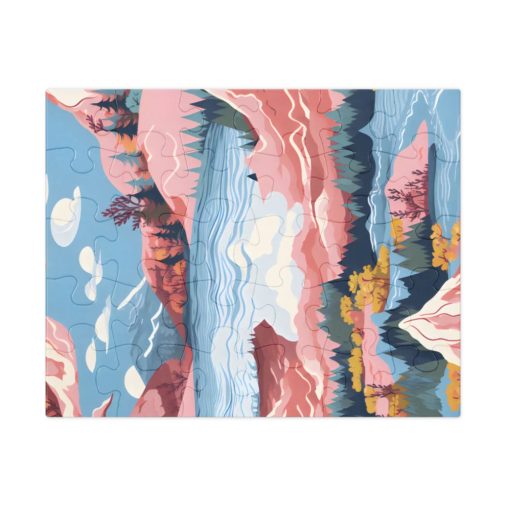 Fantastical Mountain Lake 
 Jigsaw Puzzle in Tin Box