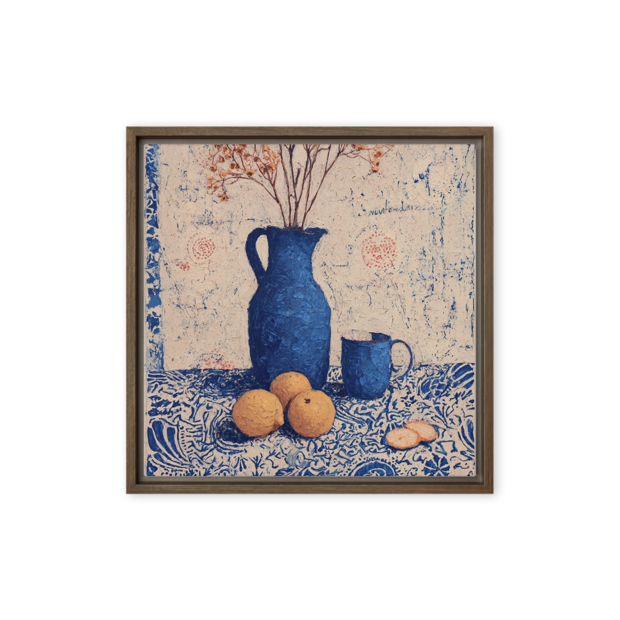 Blue Pitcher and Lemons