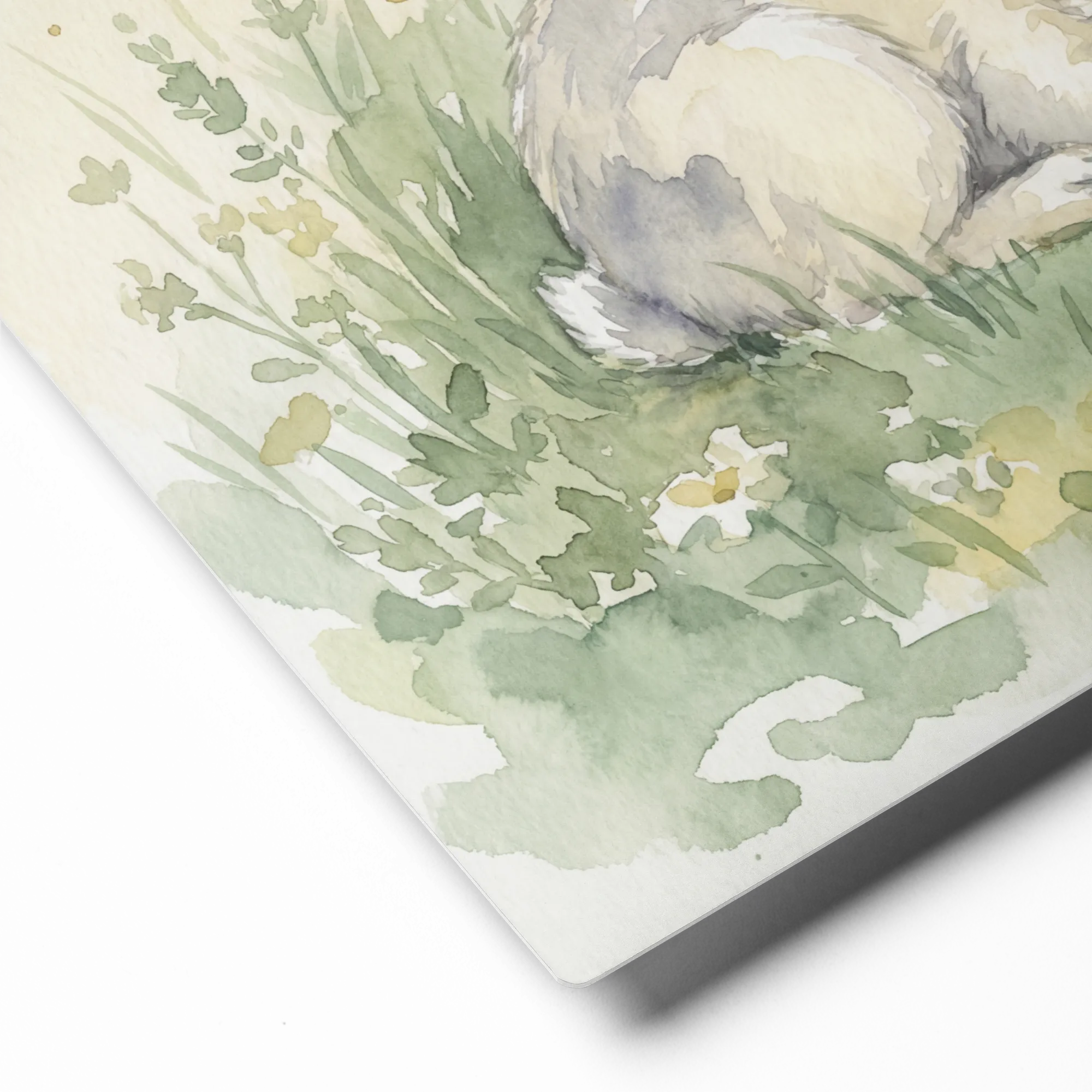Tranquil Watercolor Rabbit 
 Poster with Red oak Frame | 20″x 30″