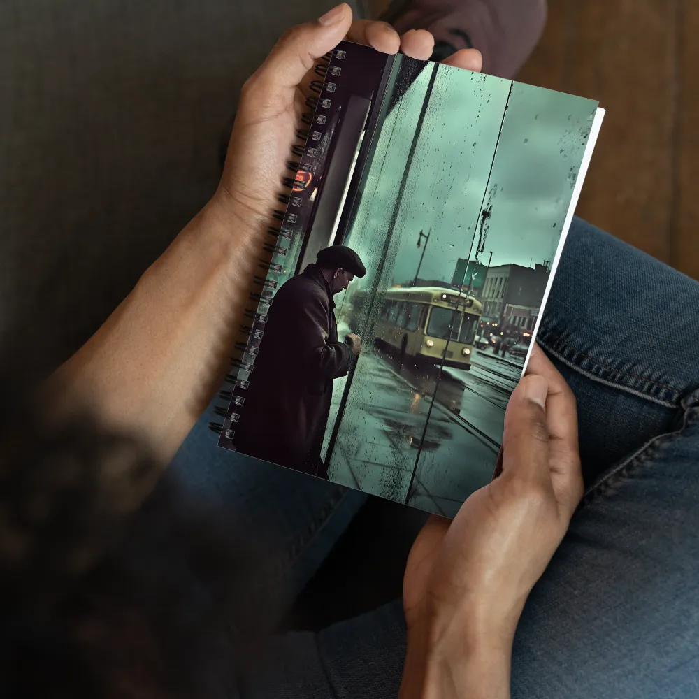 Solitary Figure in the Rain 
 Spiral Notebook | 140 pages