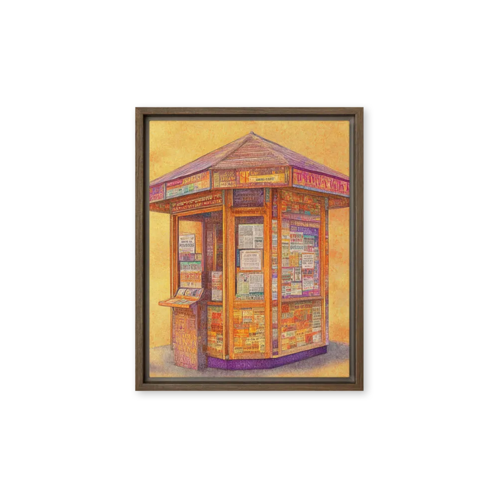 The Daily Kiosk 
 Poster with Red oak Frame | 8″x 10″