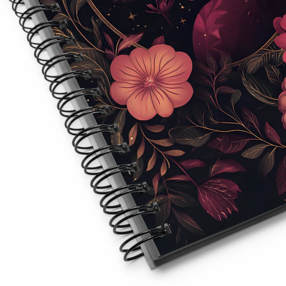 Art Nouveau Woman with Floral Frame 
 Spiral Notebook | 140 pages