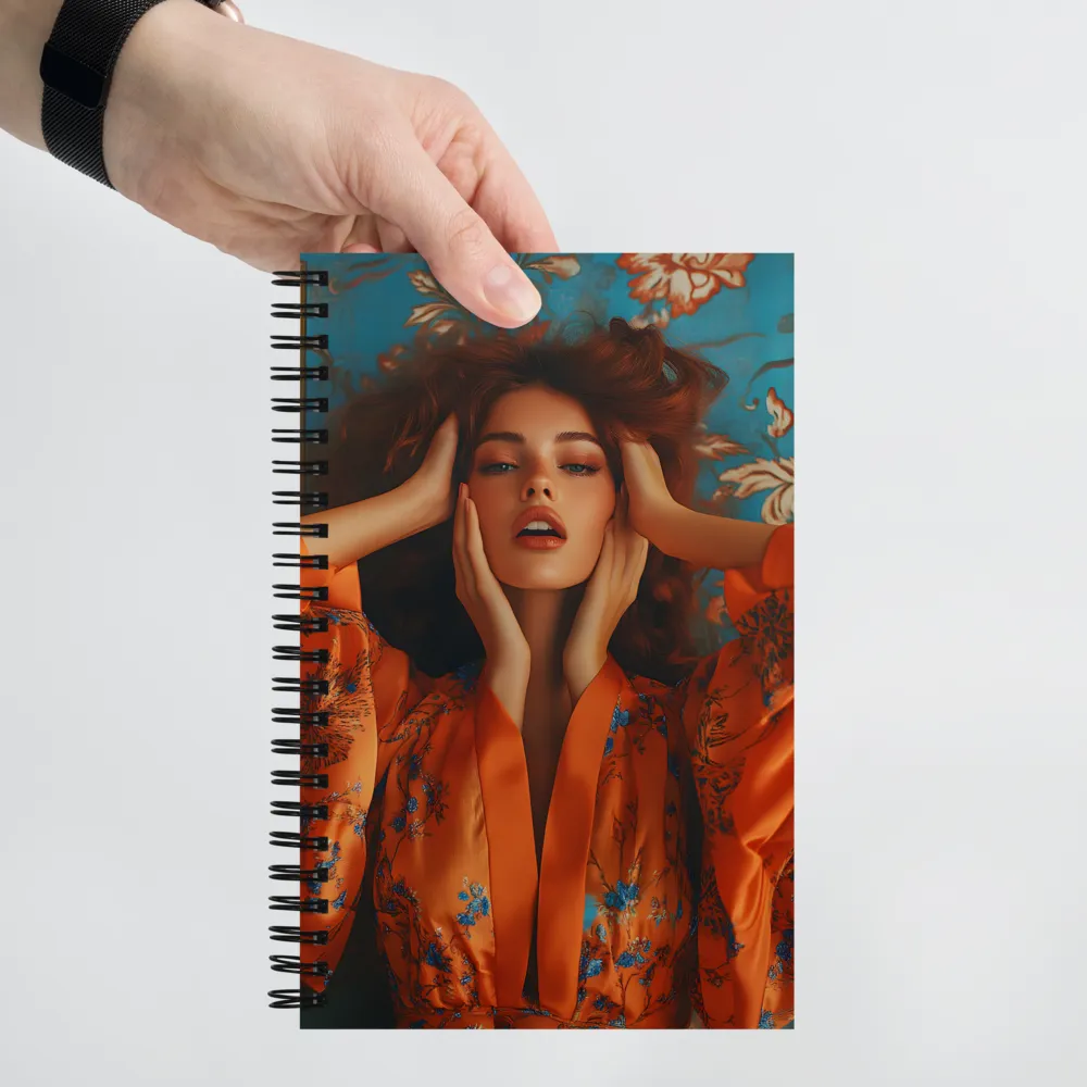Enchanted Gaze in Orange and Blue 
 Spiral Notebook | 140 pages