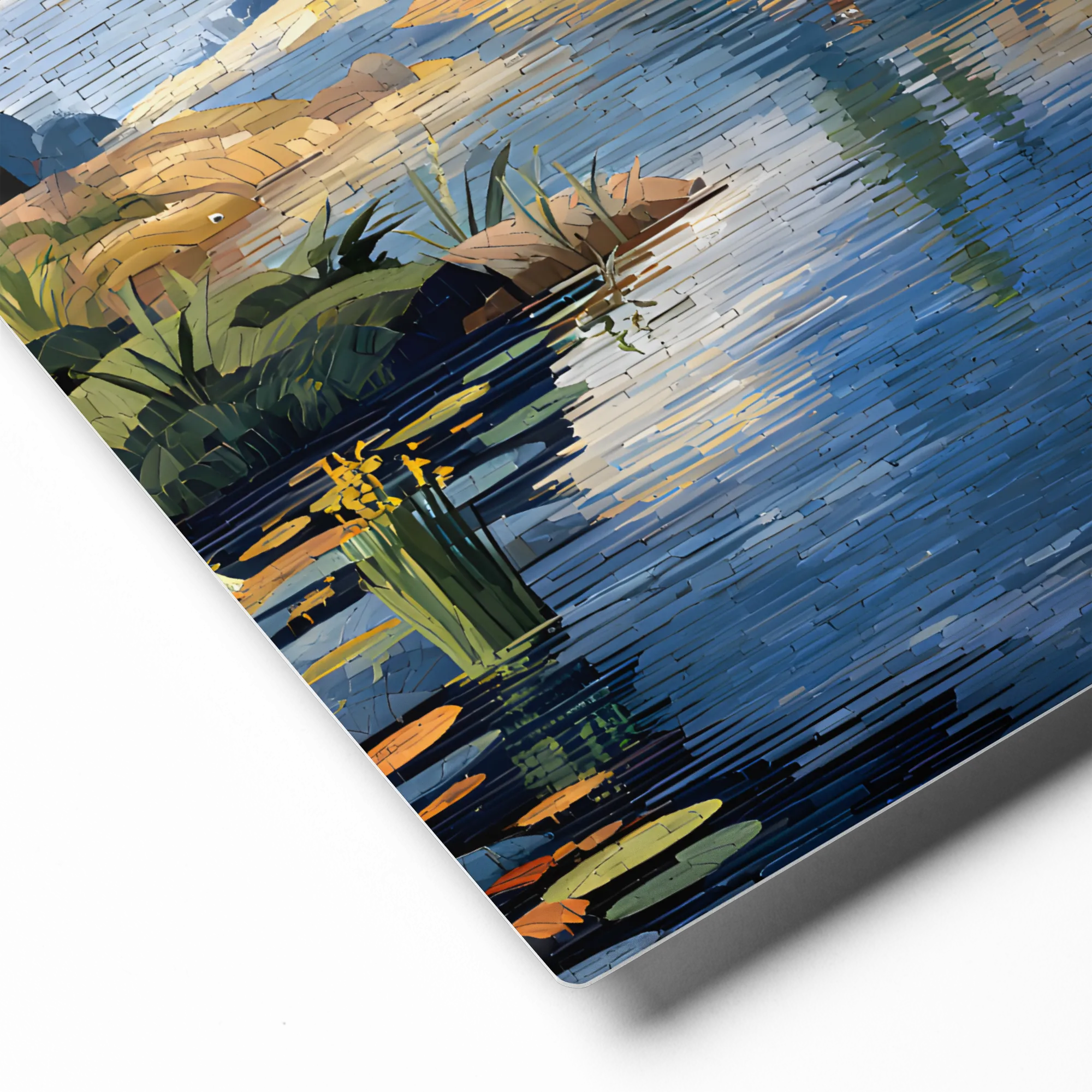 Riverside Encounter 
 Canvas with White Frame