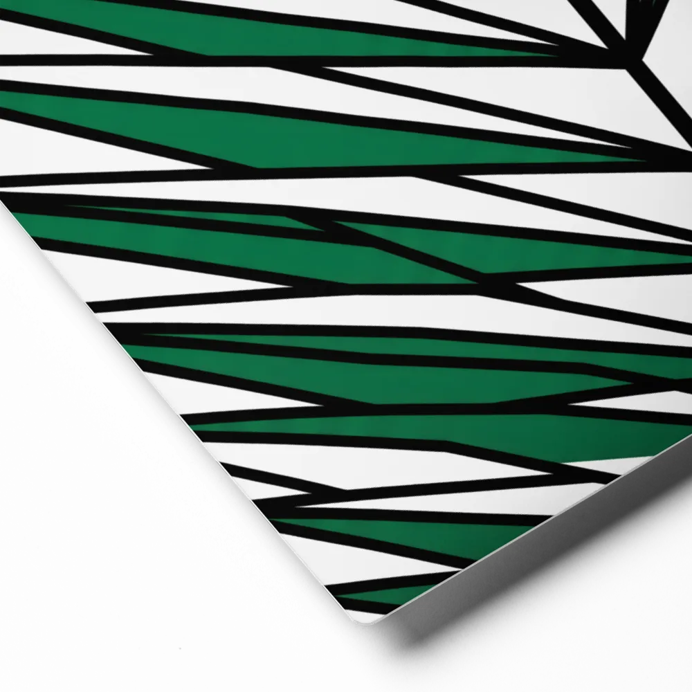 Abstract Leaf Geometry 
 Paper Print With Black Frame & Mat | 16″x 20″
