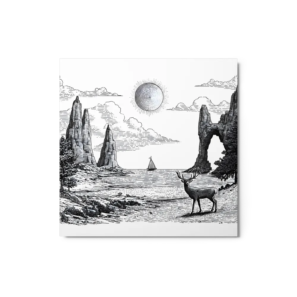 Seaside Stag 
 Canvas | 6″x 6″