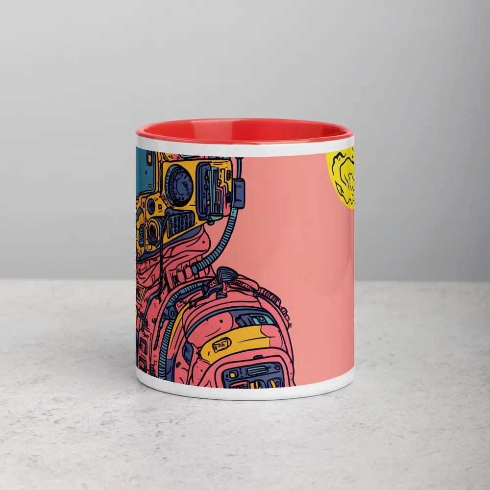 Cyberpunk Astronaut Portrait 
 Mug with Golden Yellow inside | 11 oz