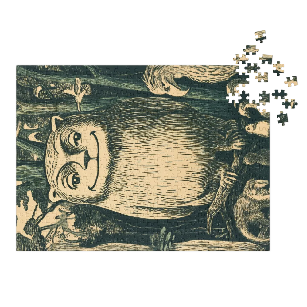 Criatura Fantástica da Floresta 
 Puzzle em caixa de metal
