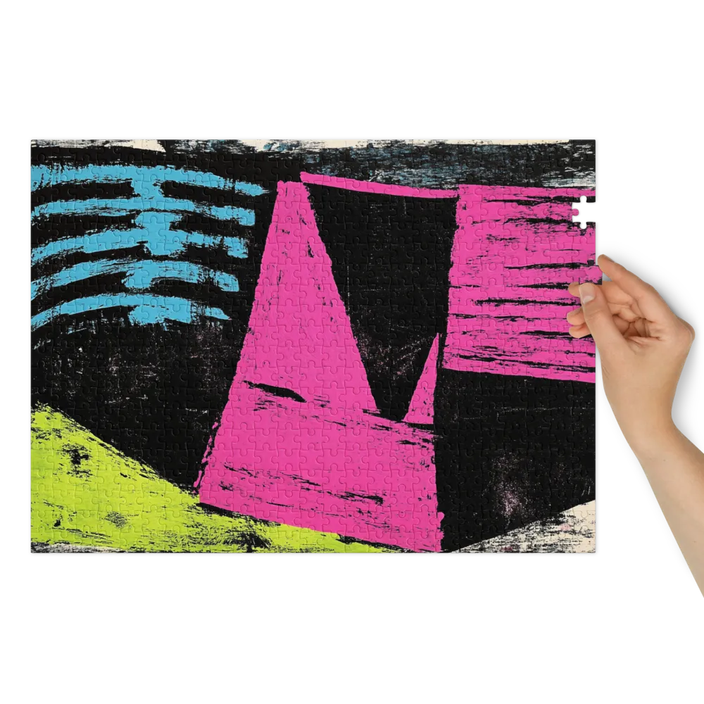 Expressão Néon Abstrata 
 Puzzle em caixa de metal