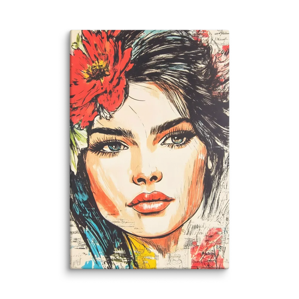 Vivid Floral Woman 
 Canvas | 32″x 48″